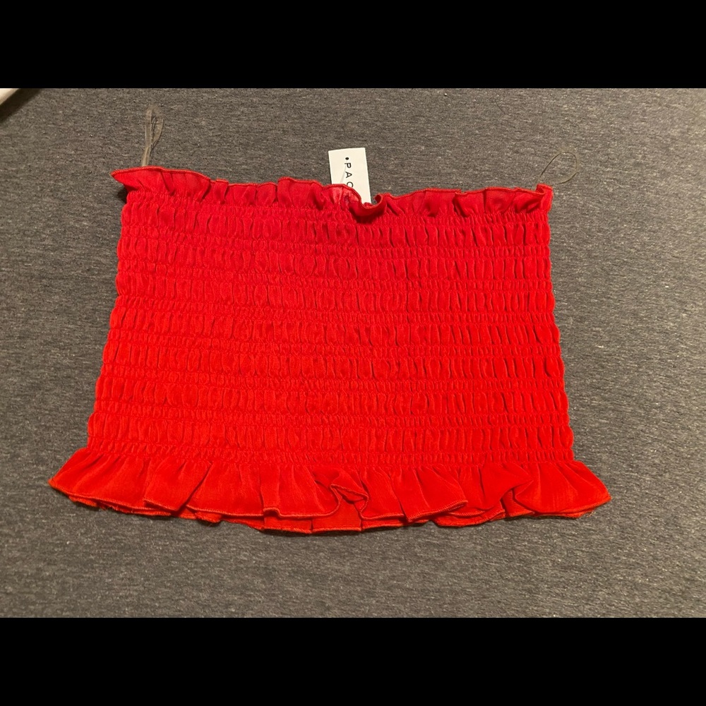 Red cropped top